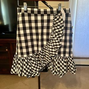 JCrew Black Buffalo Check Skirt